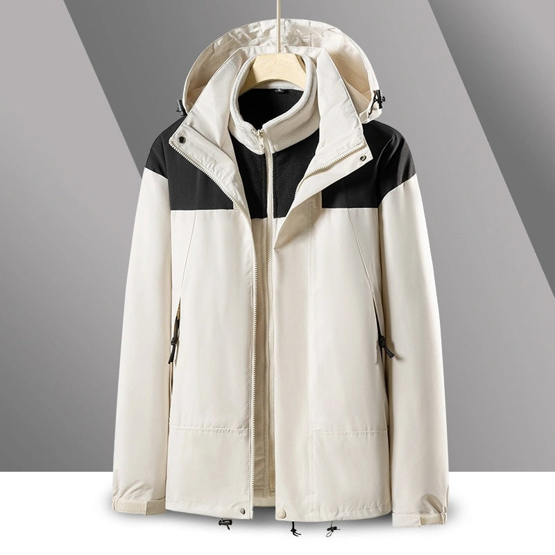 Herren 2‑in‑1 Softshell‑Fleece Hybridjacke mit abnehmbarer Kapuze Nord Taschen