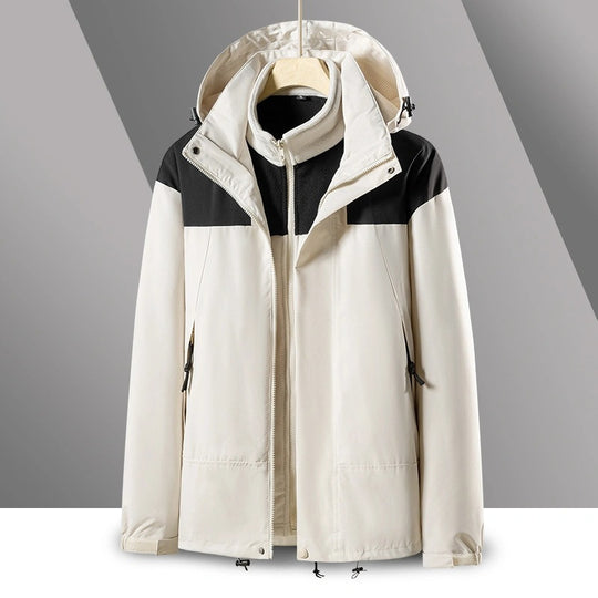 Herren 2‑in‑1 Softshell‑Fleece Hybridjacke mit abnehmbarer Kapuze Nord Taschen