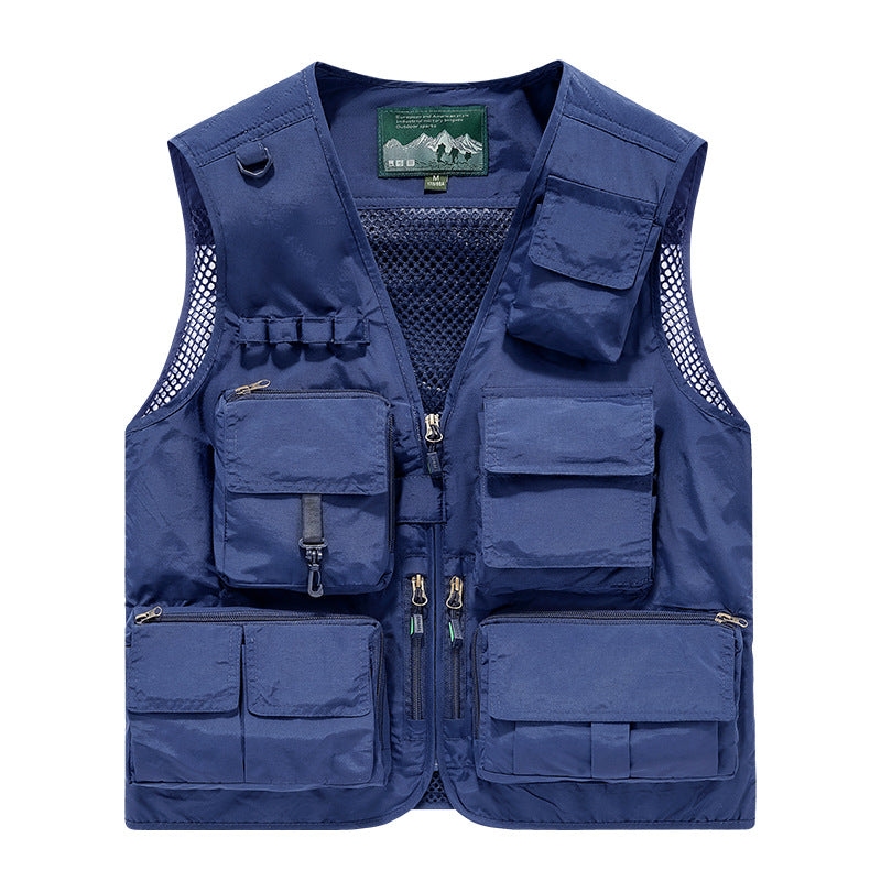 Herren Outdoor-Utility-Anglerweste mit atmungsaktivem Meshrücken und multifunktionalen Taschen Nord Taschen