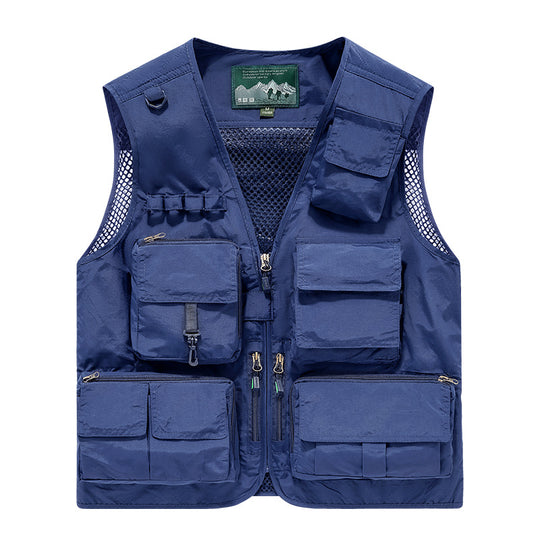 Herren Outdoor-Utility-Anglerweste mit atmungsaktivem Meshrücken und multifunktionalen Taschen Nord Taschen