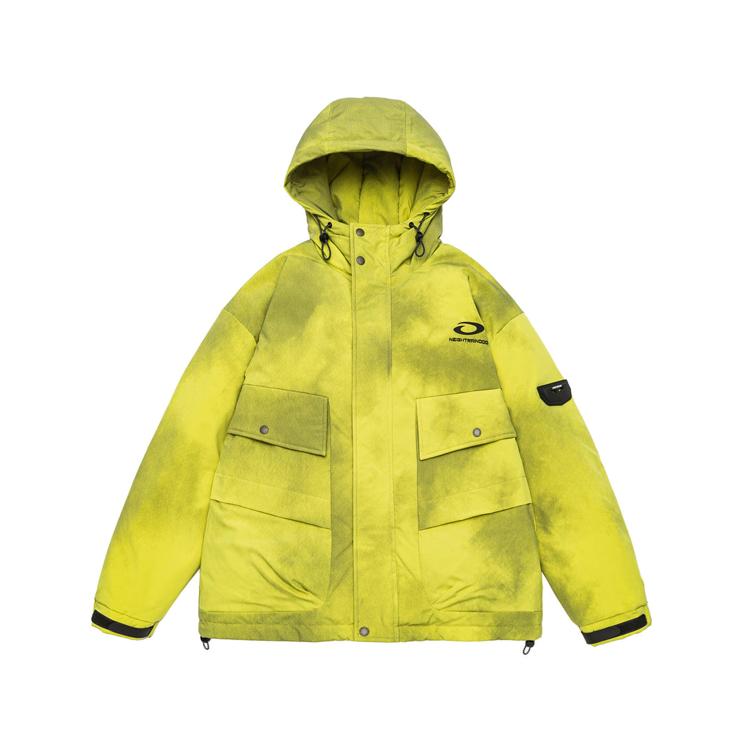 Herren Wattierte Parka-Jacke mit Kapuze und Utility-Taschen Nord Taschen