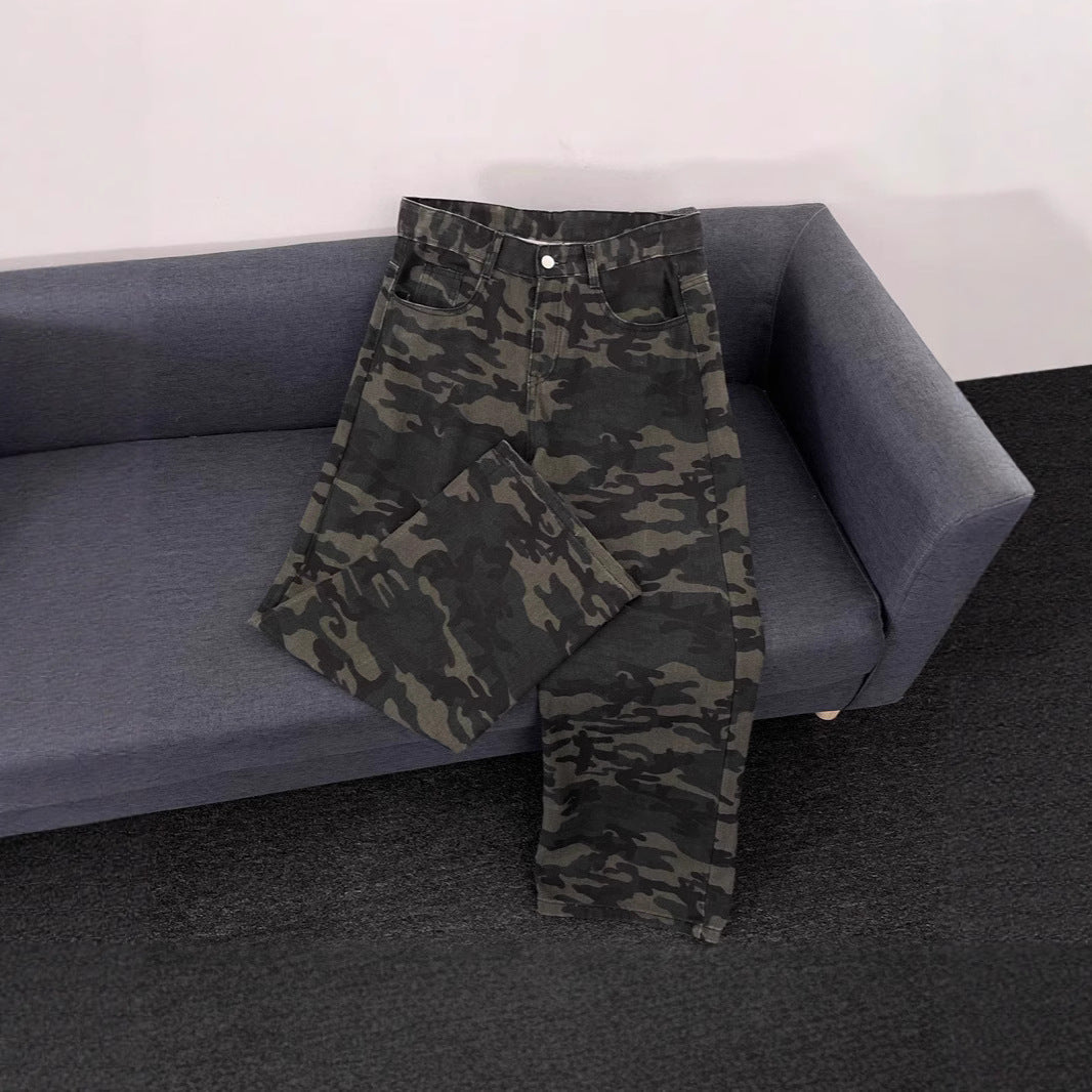 Damen Modische Camouflage Cargo-Hose Nord Taschen