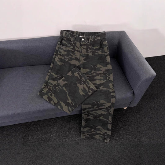 Damen Modische Camouflage Cargo-Hose Nord Taschen