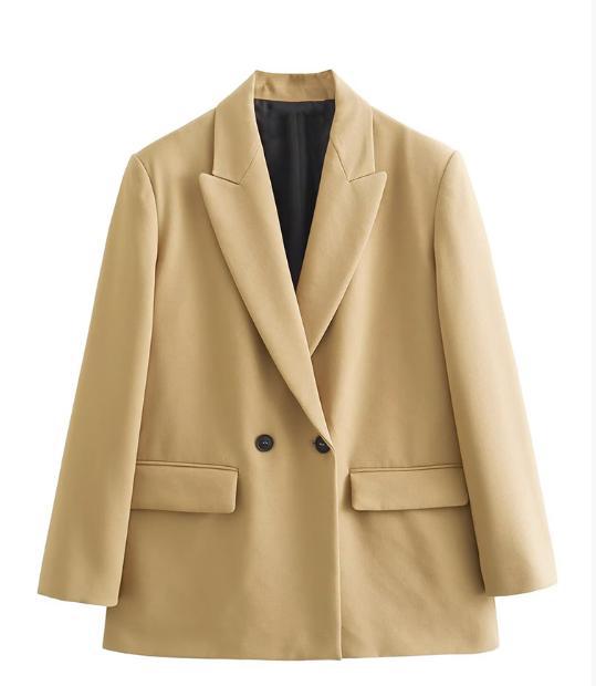 Damen Doppelreihiger Boxy-Blazer mit kastiger Silhouette und Reverskragen Nord Taschen