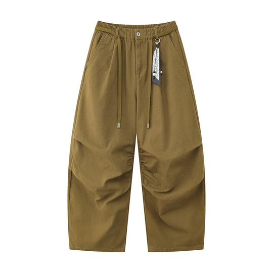 Damen Weite Culotte‑Hose mit Elastikbund, Stufenfalten und dekorativem Tuchanhänger Nord Taschen