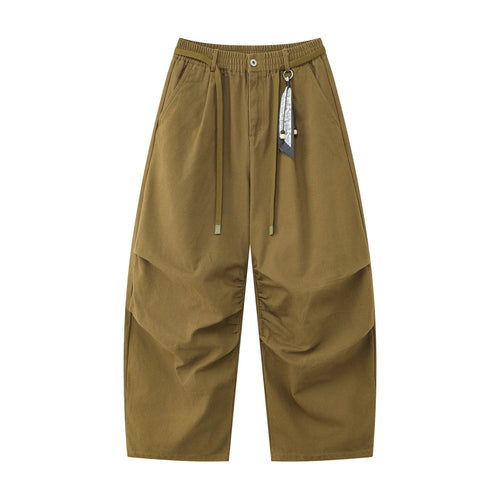 Damen Weite Culotte‑Hose mit Elastikbund, Stufenfalten und dekorativem Tuchanhänger Nord Taschen