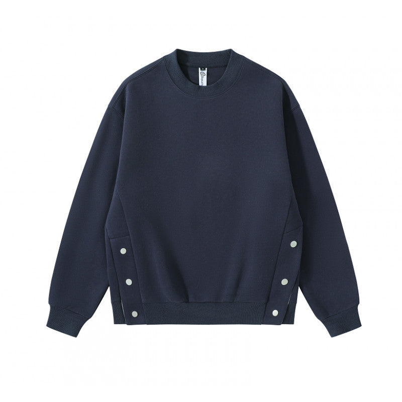 Unisex Oversize-Sweatshirt mit seitlichen Druckknopfleisten, Rippbündchen und Rundhals Nord Taschen