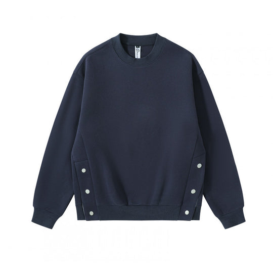 Unisex Oversize-Sweatshirt mit seitlichen Druckknopfleisten, Rippbündchen und Rundhals Nord Taschen