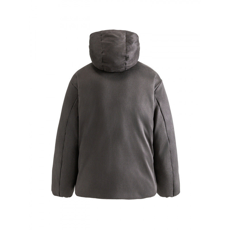 Unisex Wattierte Kapuzenjacke im Boxy‑Cut mit hohem Schalkragen und Kängurutaschen Nord Taschen