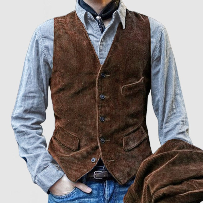 Herren Kordweste im Vintage-Look mit Pattentaschen und taillierter Silhouette Nord Taschen