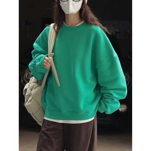 Damen Oversized Sweatshirt mit Rundhalsausschnitt und Relaxed Fit Nord Taschen