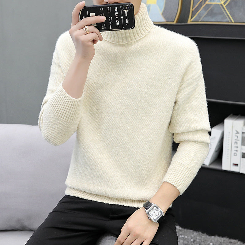 Herren Rollkragenpullover aus Bouclé-Feinstrick mit gerippten Bündchen Nord Taschen