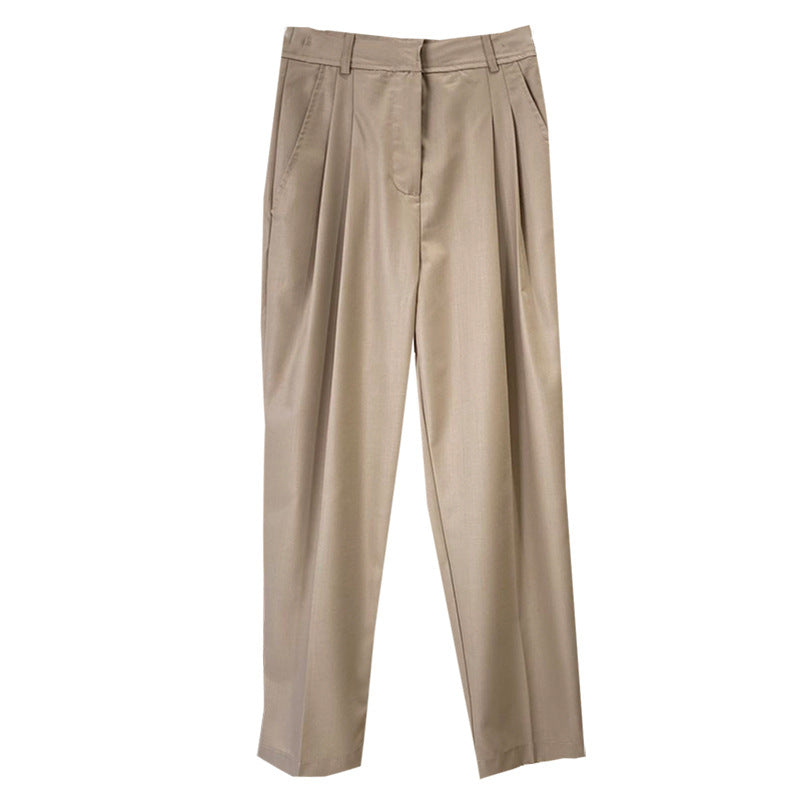 Damen Hochtaillierte Bundfaltenhose mit Cropped‑Schnitt und schmal zulaufendem Bein Nord Taschen