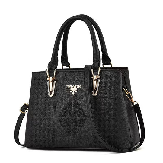 Damen elegante Handtasche mit aufwendigem gewebtem Design und kontrastierender Verzierung Nord Taschen