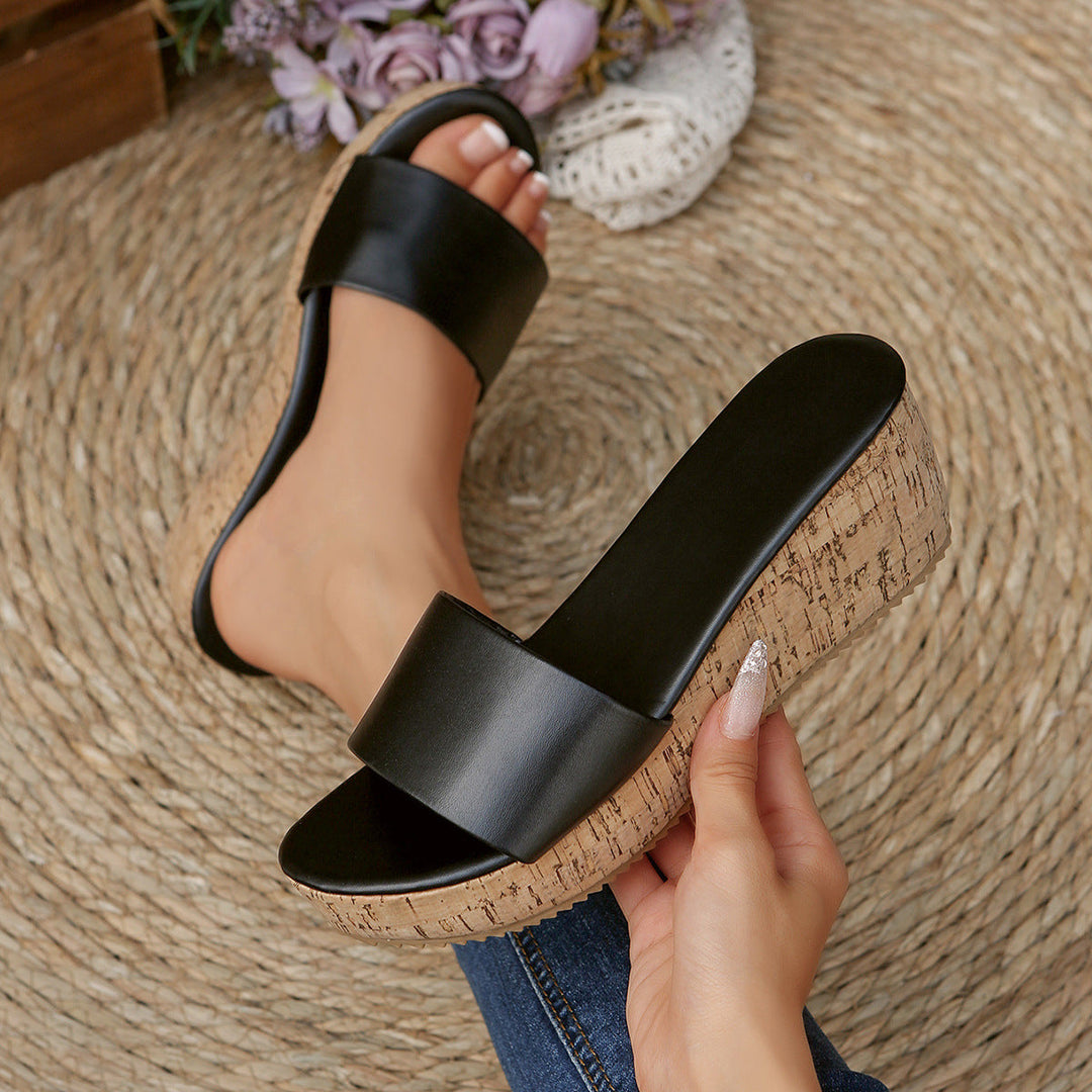 Damen Komfortable Keil-Sandalen mit breitem Riemen