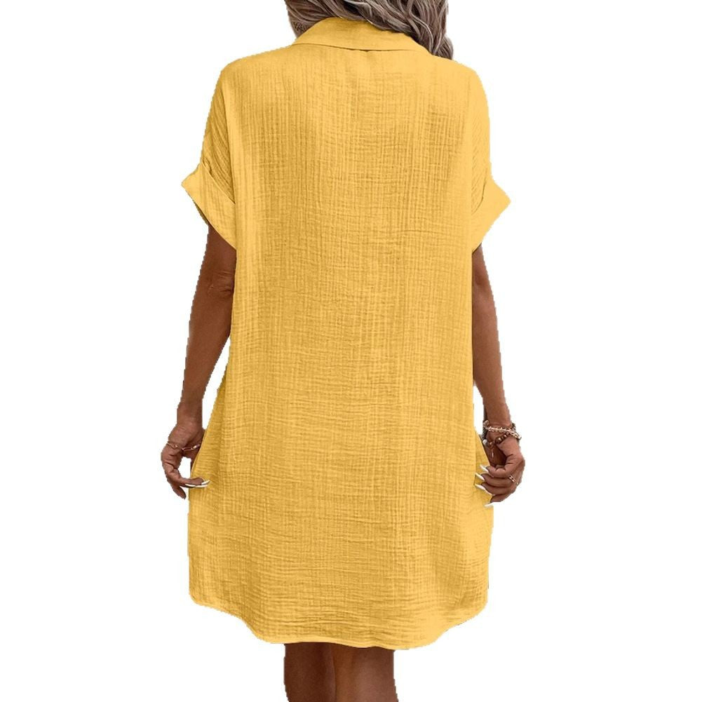 Damen Hemdkleid mit Knopfleiste und praktischen Taschen