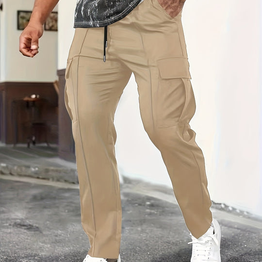 Herren Tapered Cargo-Jogginghose mit flachem Tunnelzug, Mehrfachtaschen & schmalem Knöchelsaum Nord Taschen