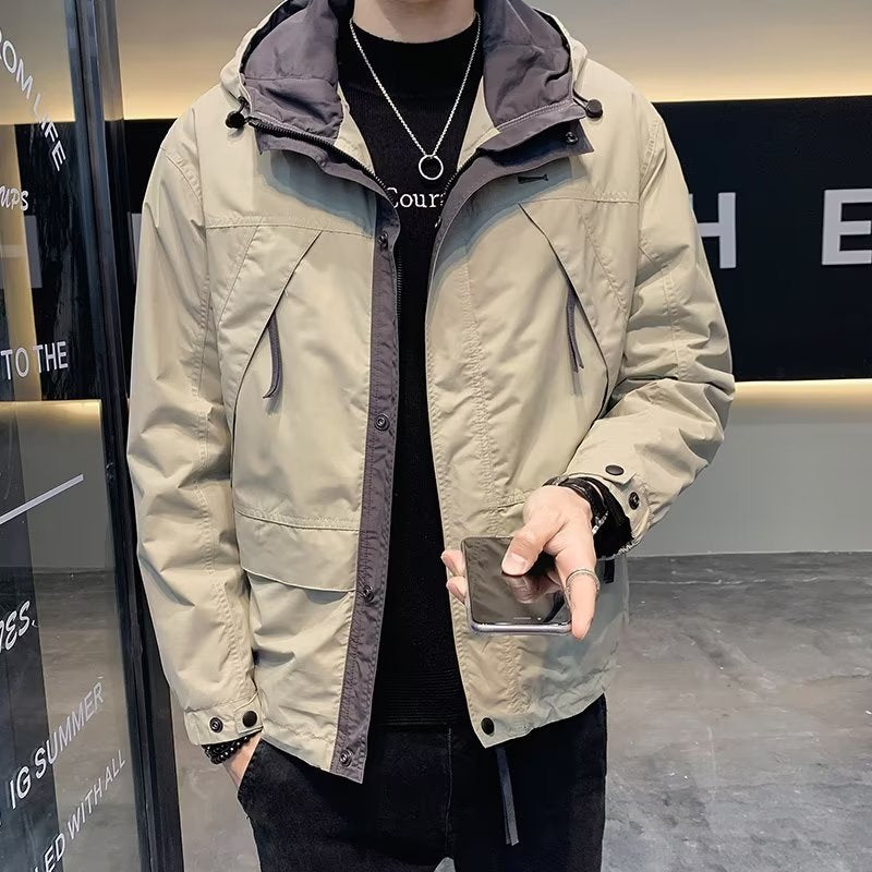Herren Leichte Funktionsjacke mit Kapuze, wasserabweisender Mikro-Finish und Multifunktions-Taschen Nord Taschen