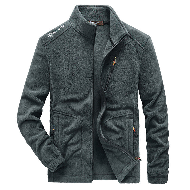 Herren Microfleece-Outdoorjacke mit Stehkragen, durchgehendem Reißverschluss und Ziptaschen Nord Taschen