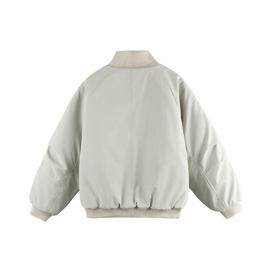Damen Oversize Bomberjacke Nord Taschen mit Stehkragen, wattierter Fütterung und Pattentaschen