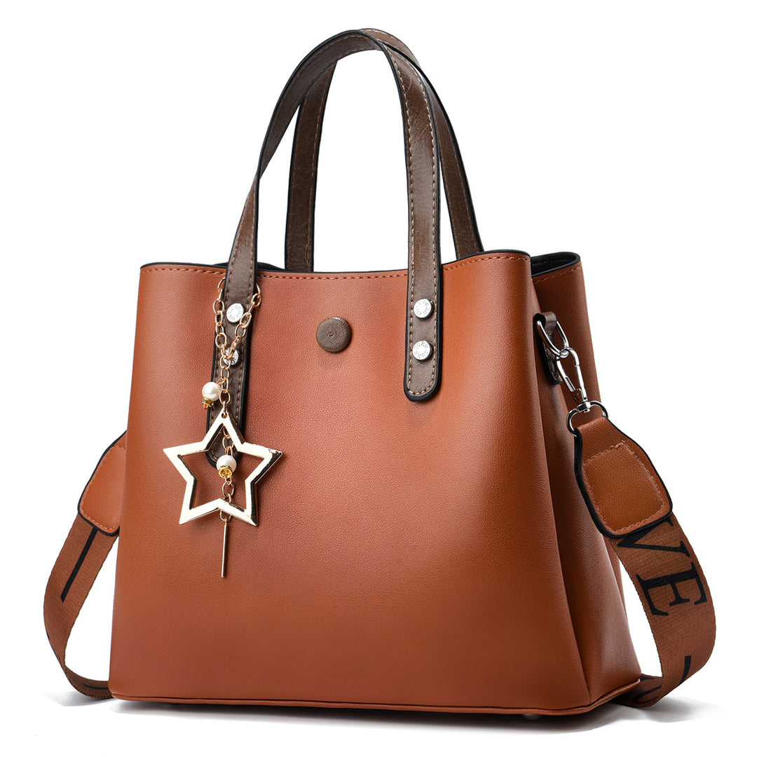 Damen Handtasche mit abnehmbarem Schultergurt und modischem Sternanhänger Nord Taschen