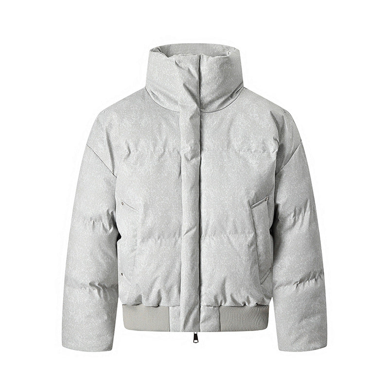 Herren Kurze wattierte Steppjacke mit hohem Stehkragen und matter Strukturoptik Nord Taschen