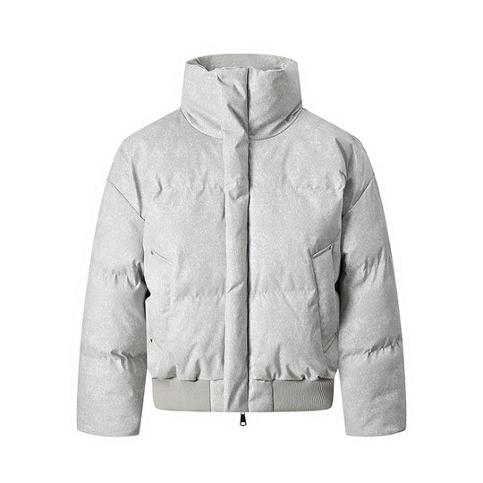 Herren Kurze wattierte Steppjacke mit hohem Stehkragen und matter Strukturoptik Nord Taschen