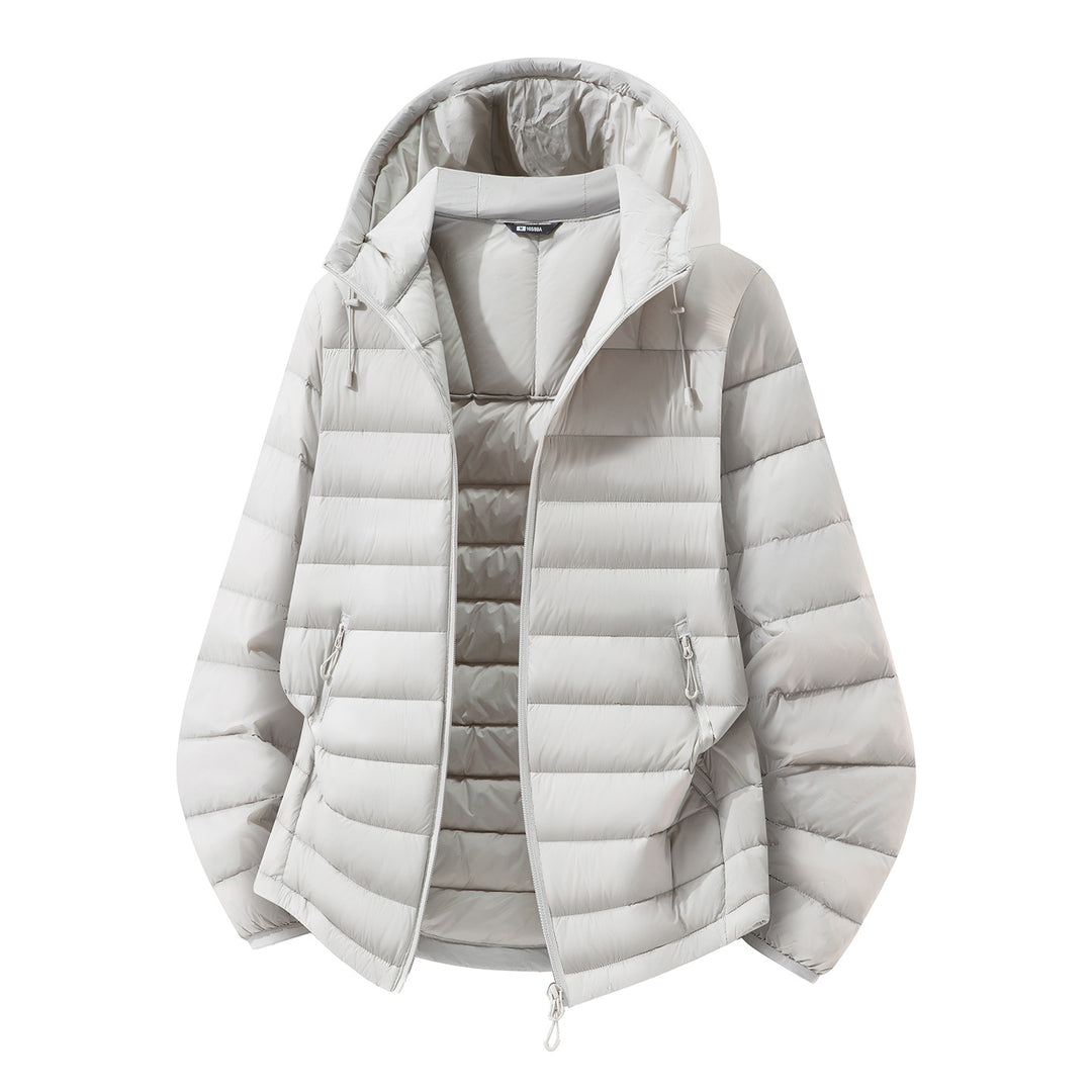 Damen leichte Stepp-Kapuzenjacke mit Thermofutter und Zwei-Wege-Reißverschluss Nord Taschen