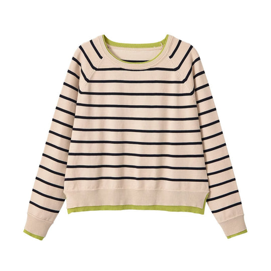 Damen Feinstrick-Pullover mit Lagenoptik, Rundhalsausschnitt und Raglanärmeln Nord Taschen