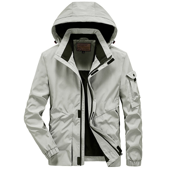 Herren Leichte Multifunktions-Outdoor-Windjacke mit Kapuze und Ärmel‑Tasche Nord Taschen