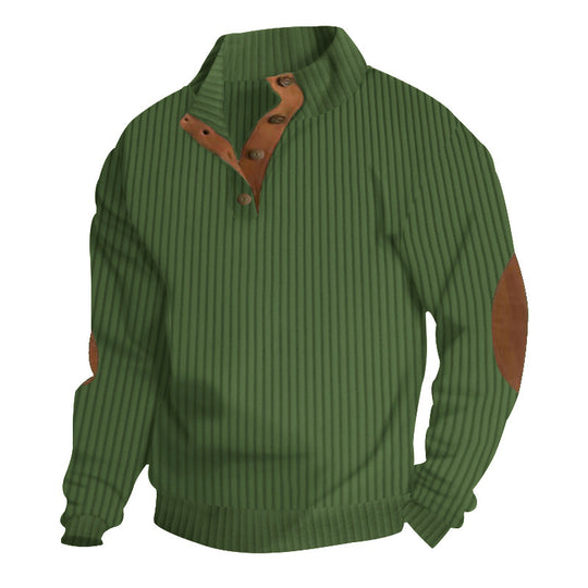 Herren Grobstrick-Troyer mit Zopfmuster, Stehkragen und Leder-Ellbogenpatches Nord Taschen