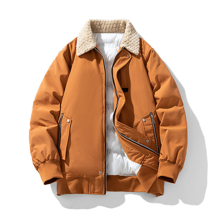 Men's  premium sherpa-collar insulated aviator bomber with storm flap and zippered angled pockets Nord Taschen