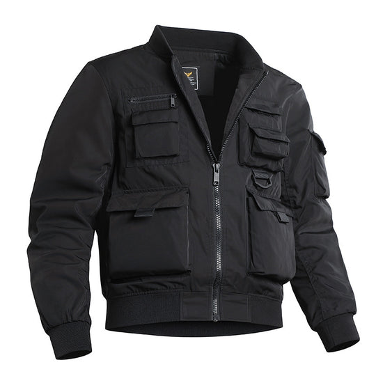 Herren Taktische Bomberjacke im Field‑Look mit modularen Außenfächern und elastischem Saum Nord Taschen