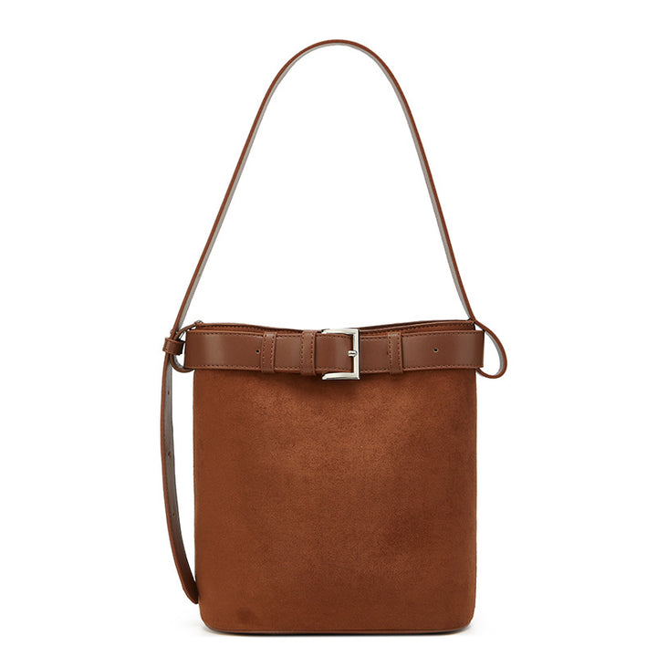 Damen Hobo-Tasche mit luxuriösem Wildlederüberzug und elegantem Gürtelakzent Nord Taschen