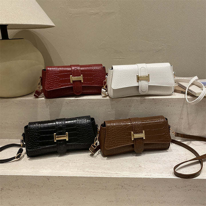 Damen Clutch-Tasche im edlen Kroko-Look mit praktischem Klappverschluss Nord Taschen