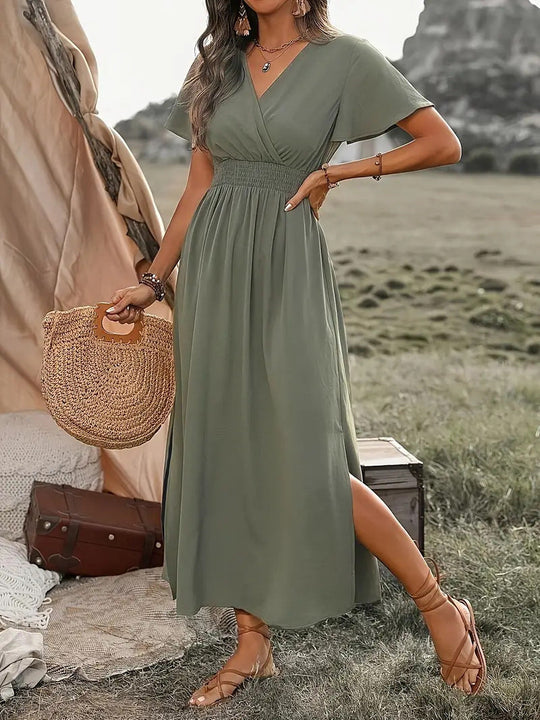 Elegantes Kurzarmkleid mit chorkragen - Vittorelli