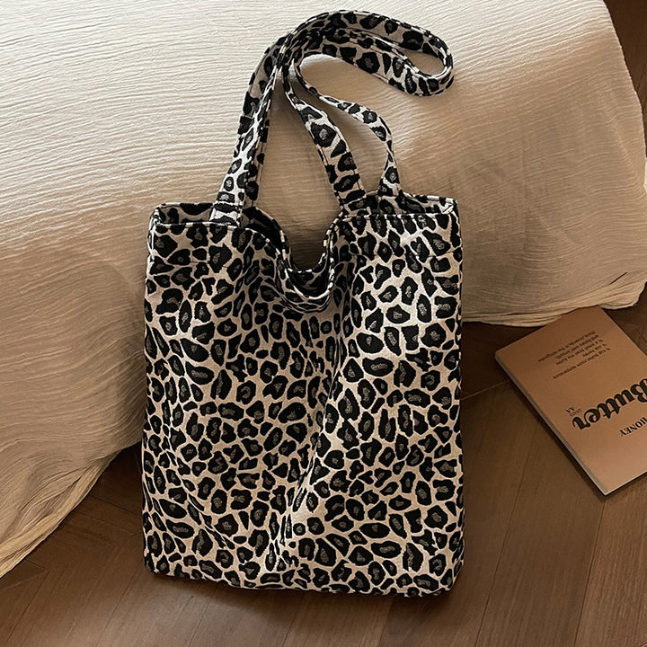 Damen Jute-Shopper mit trendigem Leopardenmuster Nord Taschen