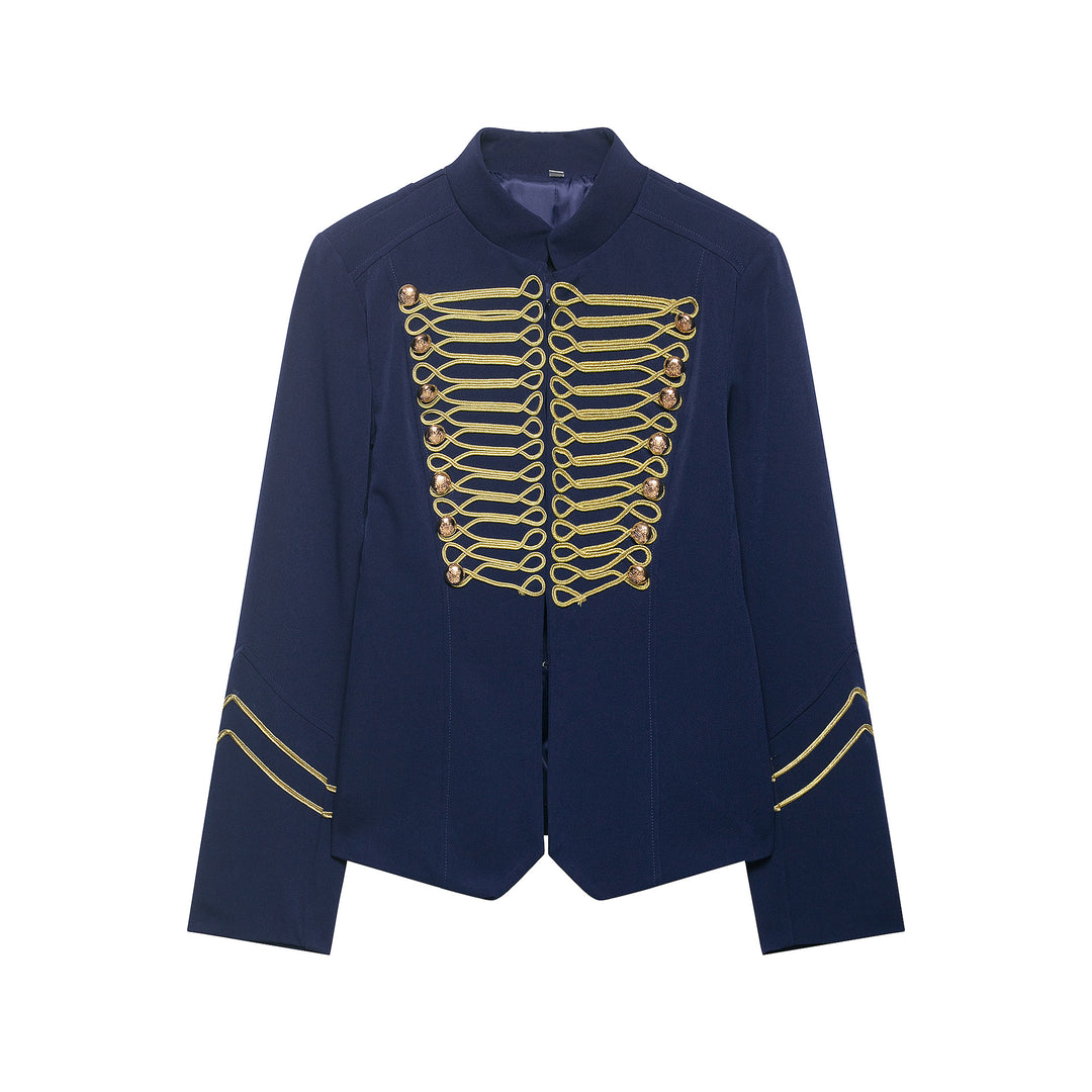 Damen Gala-Militärblazer im Parade‑Stil mit Kordelbesatz und Stehkragen Nord Taschen
