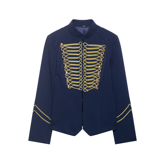 Damen Gala-Militärblazer im Parade‑Stil mit Kordelbesatz und Stehkragen Nord Taschen