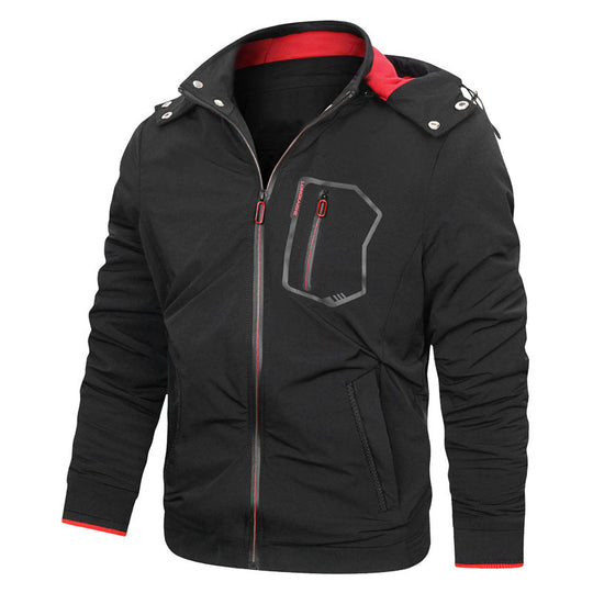 Herren Softshell-Utilityjacke mit abnehmbarer Kapuze, winddichter Membran und Reißverschluss-Brusttasche Nord Taschen