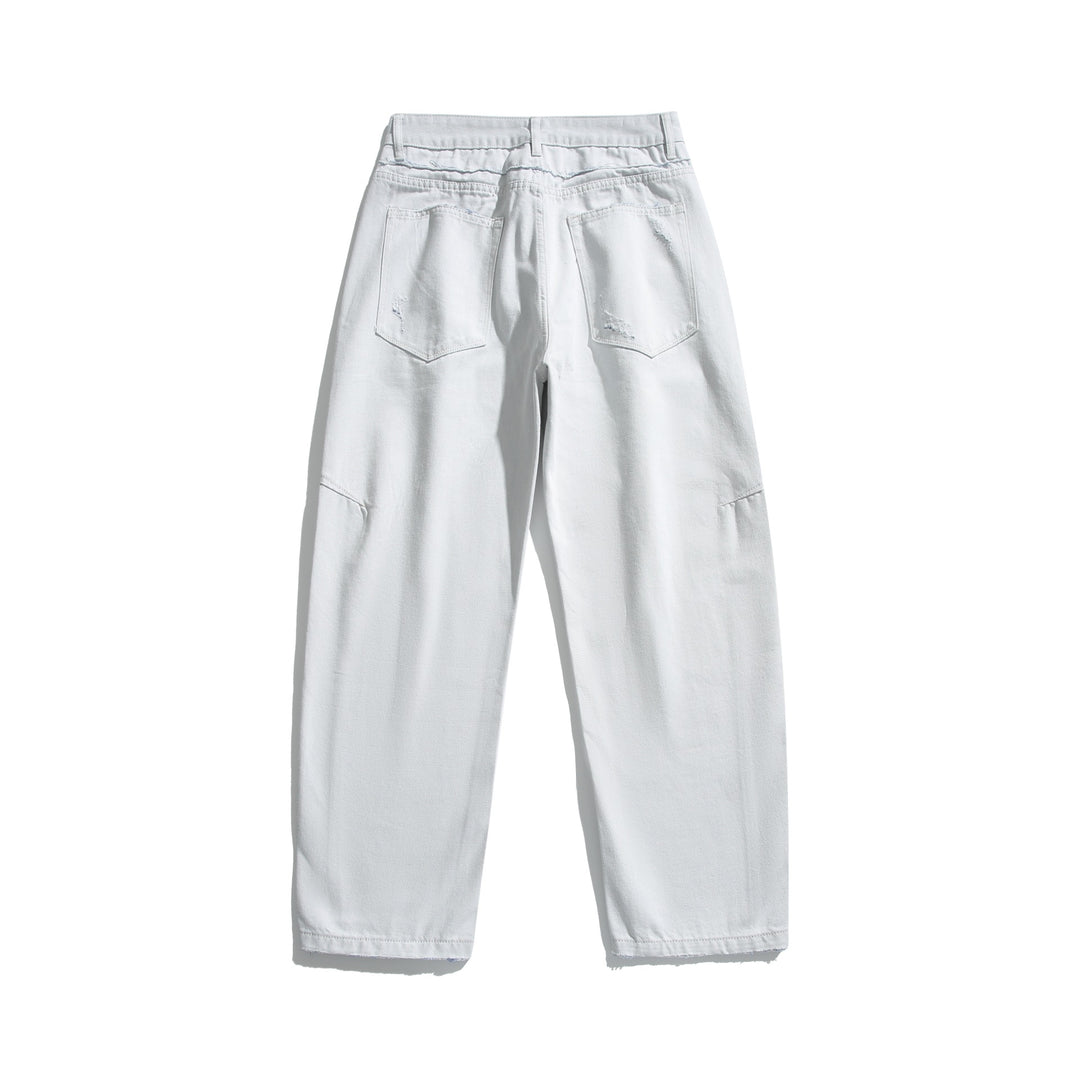 Damen Hochtaillierte Relaxed-Fit-Jeans mit sichtbarer Knopfleiste und Cargo-Seitennähten Nord Taschen