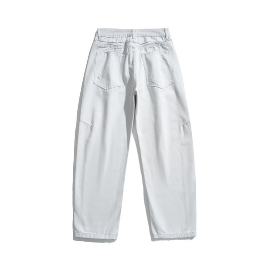 Damen Hochtaillierte Relaxed-Fit-Jeans mit sichtbarer Knopfleiste und Cargo-Seitennähten Nord Taschen