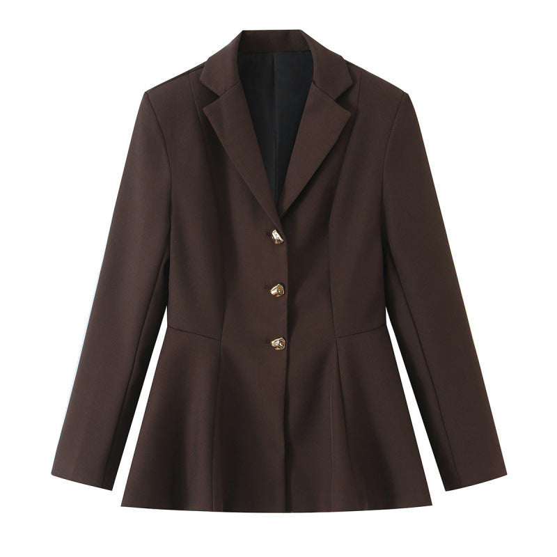 Damen Taillierter Blazer mit Schößchen, Reverskragen und Wiener Nähten Nord Taschen
