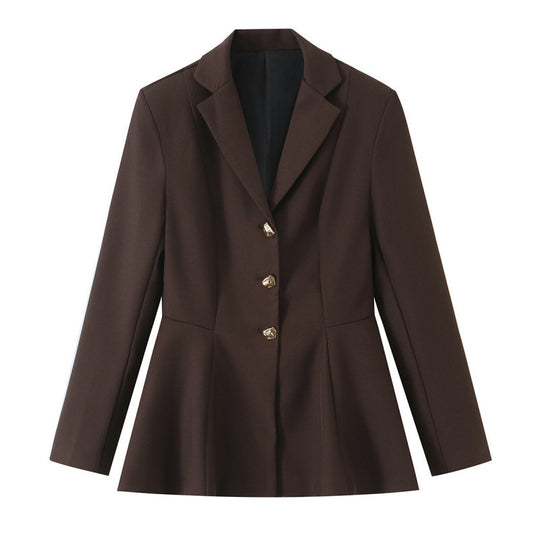 Damen Taillierter Blazer mit Schößchen, Reverskragen und Wiener Nähten Nord Taschen