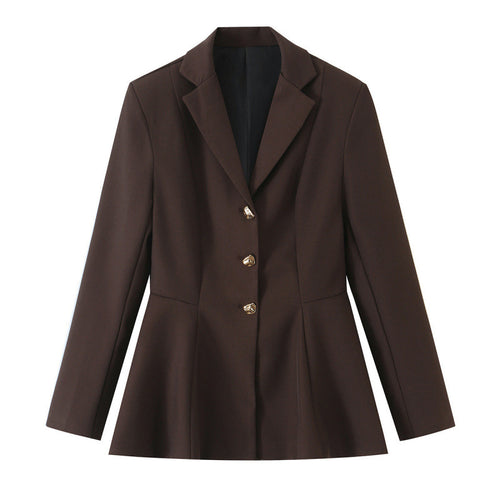 Damen Taillierter Blazer mit Schößchen, Reverskragen und Wiener Nähten Nord Taschen