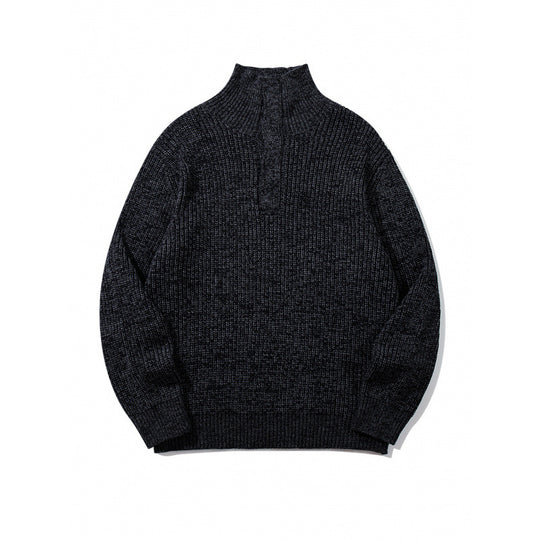Unisex Grobgestrickter Halfzip-Pullover mit Stehkragen und markanter Rippenstruktur Nord Taschen