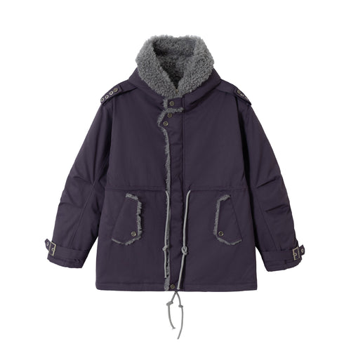 Damen Kurzparka mit Teddyfutter, Tunnelzug und Schnallenärmeln Nord Taschen