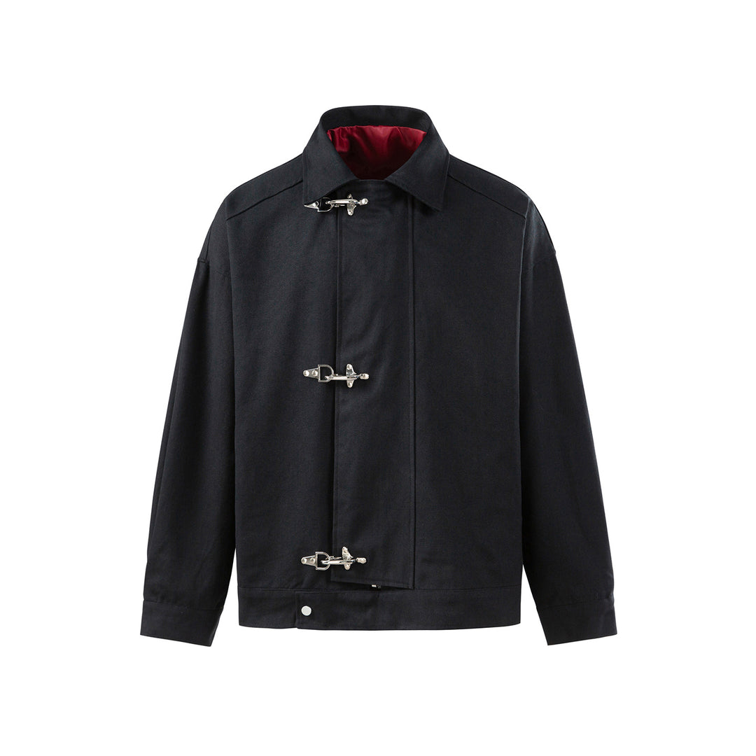 Herren Oversize Canvas-Jacke mit markanten Metallhakenverschlüssen Nord Taschen