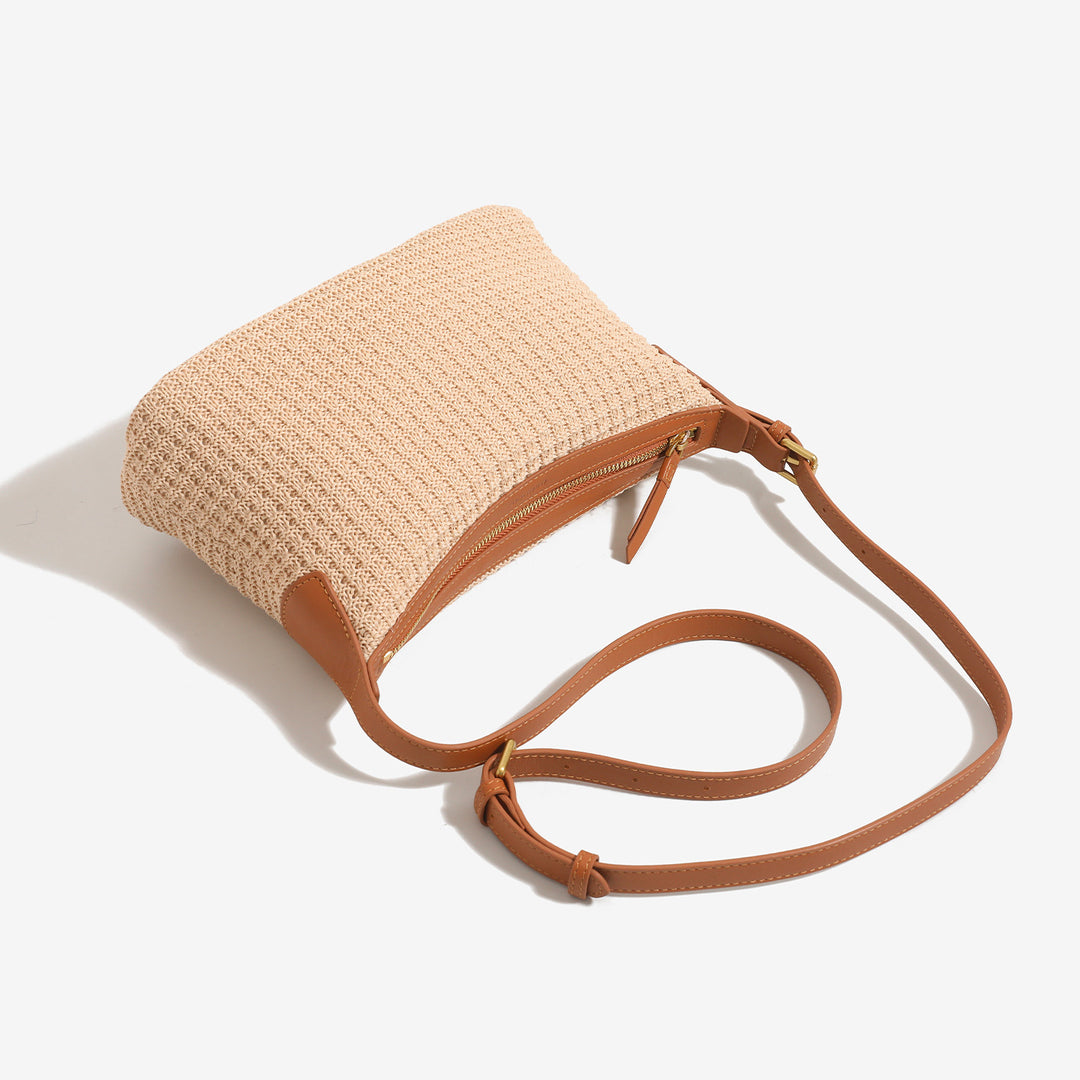 Damen Umhängetasche mit dekorativem Strickmuster und verstellbarem Schulterriemen Nord Taschen