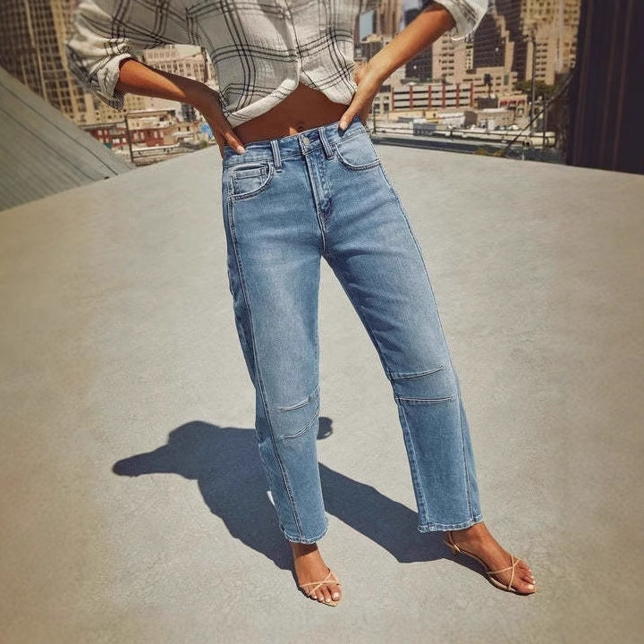 Damen Hochtaillierte Mom-Jeans mit einzigartigem Schnitt